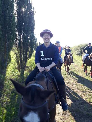 tourists on horse riding adventure in estancias